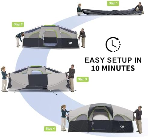 CAMPROS CP 8 Person Camping Tent, Room Divider, Rainfly, Weather Resistant - Image 5
