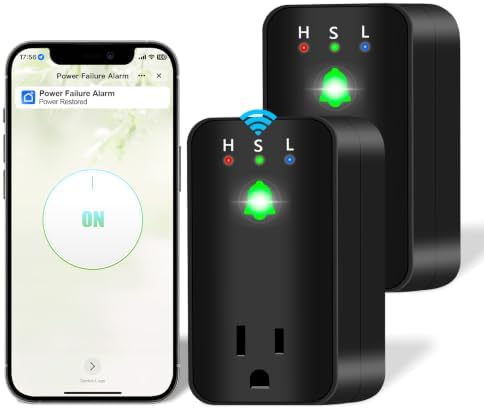 2 Pack Power Failure Alarm with WiFi Notification, Smart Power Outage Alarm by PLOJOP
