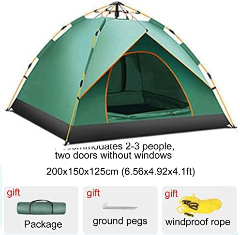 Camping Tent Family Dome Tent Waterproof Windproof Instant Pop-Up Tent for Camp Backpacking Hiking Outdoor Lightweight,Canvas Bell Tent with Carry Bag & Nail,C - Image 2
