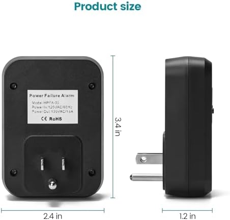 Briidea Power Outage Alarm with LED Indicator Lights and 80-120dB Adjustable Alarm, Perfect for Monitoring Refrigerators, Freezers & Sewage - Image 6