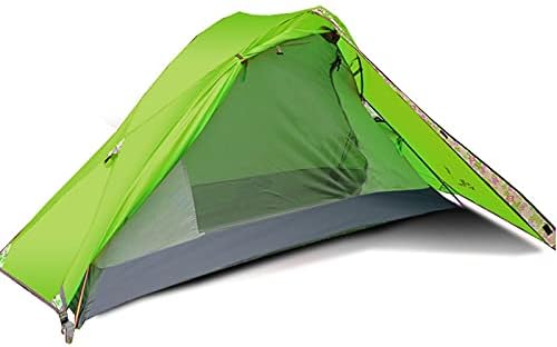Tarpaulin Shade Cloth Rainproof Cloth Tent Outdoor Single Tent Double-Layer Anti-Storm and Windproof Portable Camping Tent-Ultralight Green (Color : Green) by Unknown