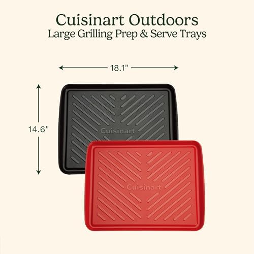 Cuisinart CPK-210 Grilling Prep and Serve Trays, Black and Red Large 18” x 14.5” - Image 2