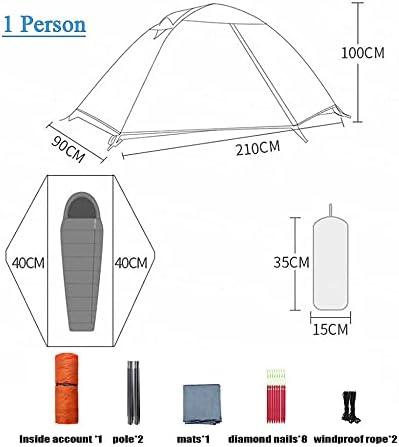 Camping Tent, Compact Dome Tent,2 Mins Easy Setup Lightweight Backpacking Tent,2 Person Waterproof Stormproof Tent, for Hiking Outdoor Camping Backpacking Survival Travel - Image 5