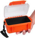 Hlotmeky Small Waterproof Box Dry Box - Floating Waterproof Containers with Padding & Clear Top, Protective Case Small Watertight Storage Box for Kayak Boat Orange Micro Case by Hlotmeky