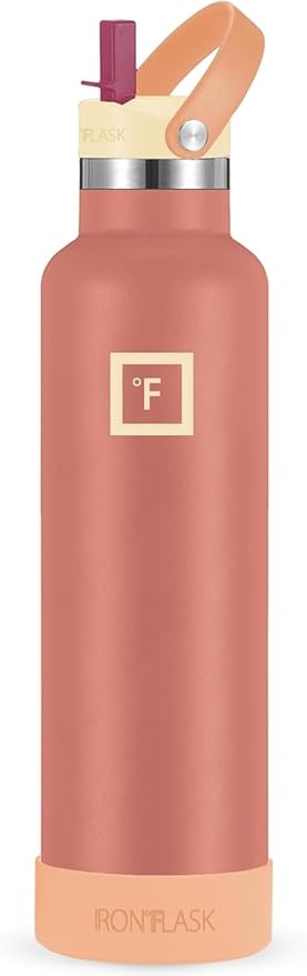 IRON °FLASK Camping & Hiking Hydration Flask with Straw, BPA-Free Insulated Stainless Steel Sports Water Bottle - 24 oz Dream Sunset
