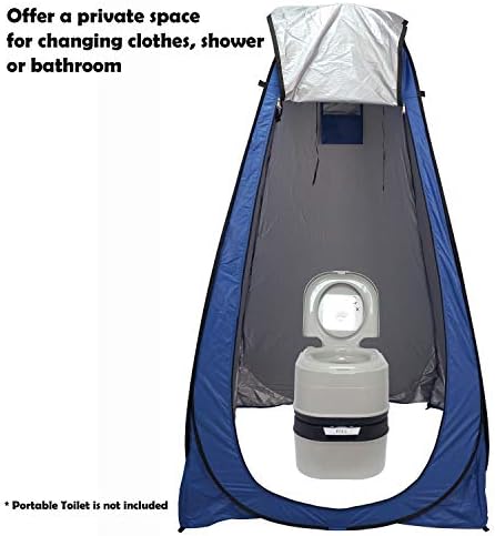 HongK- Privacy Tent- Pop Up Instant Tent Rain Shelter Tent Shower Toilet Bathroom Portable Changing Room For Beach Hiking Camping Outdoor Use In Blue (3 Colors Available) [P/N: ET-OUTDOOR005-BLUE] - Image 4