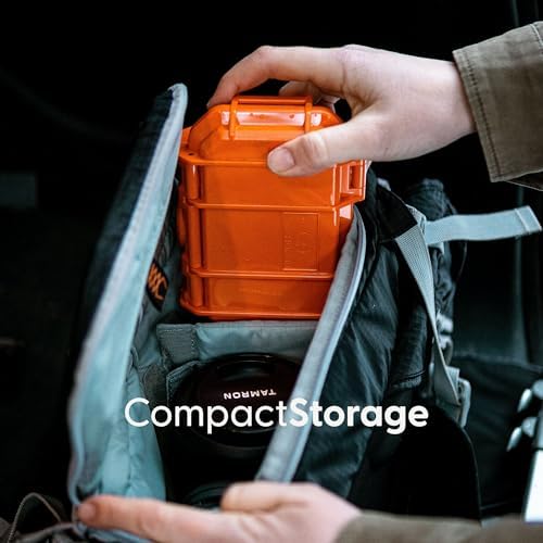 Evergreen Dry Box Tech Organizer – For Camera, Cables, Hard Drives, Memory Cards, Keys, Compatible with GoPro, Airtags (Small, Rubber Boot, Orange) - Image 5