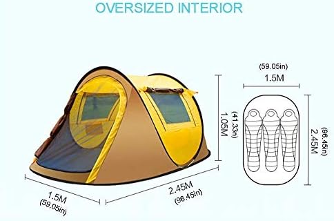 qiuqiu 2 Person Quick Open Outdoor Camping Tent Camping Tent 2-3 Person Instant Cabana with Portable for Hiking Survival - Image 2
