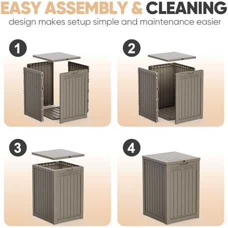 EasyUp 56 Gal Waterproof Outdoor Storage Box UV Resistant Deck Box - Image 7