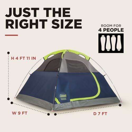 Coleman Sundome Camping Tent with Rainfly, 2/3/4/6 Person Tent Sets Up in 10 Mins, Weatherproof Shelter for Camping, Festivals, Backyard, Sleepovers, & More - Image 3