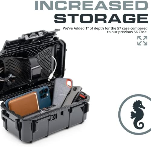 Seahorse 57 Portable Waterproof Dry Box Protective Case - Travel Safe/Mil Spec / IP67 Waterproof/USA Made - for Cameras, Action Cams, Ammunition, Rifle Ammo, Marine (Green) (SE57GR) - Image 3