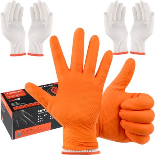 BBQ Gloves Disposable, 10Mil Heavy Duty Nitrile Gloves for Cooking Grilling by WELCOMEANBOSON