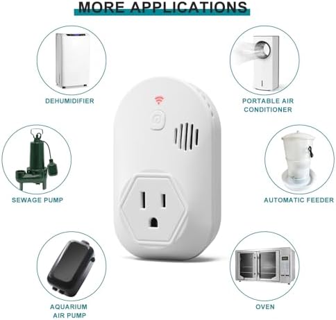 Briidea Power Failure Alarm with LED Indicator & 80dB Siren, Powered by Rechargeable Battery (Included), Perfect for Monitoring Refrigerators, Freezers, Sump Pumps, Aquariums (Pack 0f 2pcs), MK-134 - Image 7