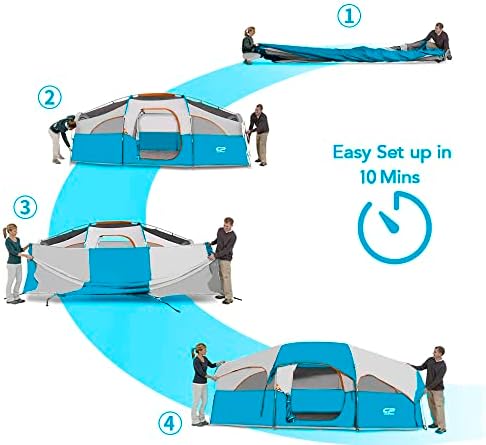 CAMPROS CP 8 Person Camping Tent, Room Divider, Rainfly, Weather Resistant - Image 3