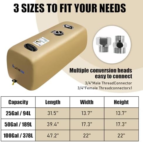 Drinking Water Storage Container,25/50/100gal Portable Water Storage Bladder, RV Foldable Water Tank, Can Be Used for Storing Drinking Water, Camping, Traveling, Wilderness Survival Patrols, Etc. - Image 2