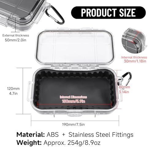 Dry Box Waterproof, 1PCS Dry Storage Box, ABS Dry Box for Boat Inner Rubber, Waterproof Small Dry Box with Stainless Steel Fitting for Outdoors Camping Fishing - Image 3