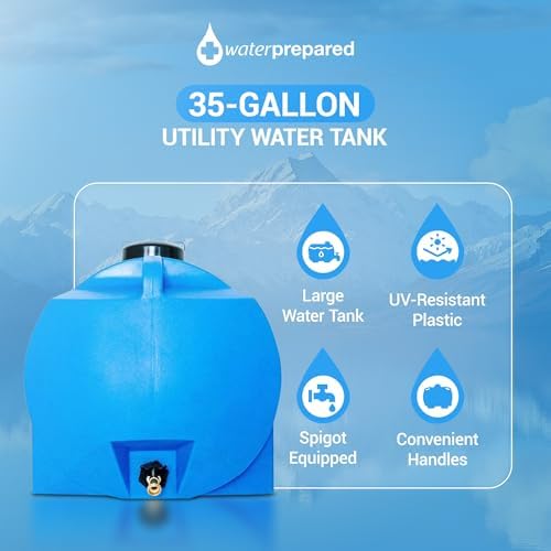 WaterPrepared 35 Gallon Portable Utility Water Tank, Blue, 3 Pack - Image 2