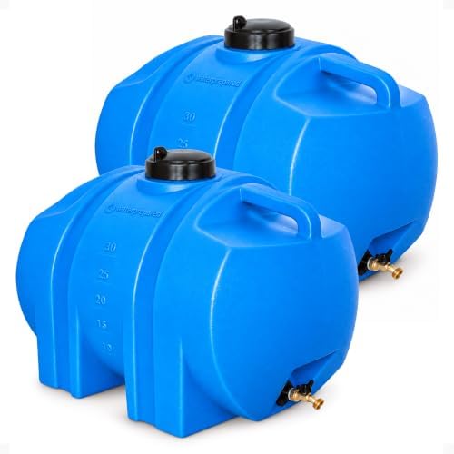 WaterPrepared 35 Gallon Portable Utility Water Tank, Blue, 2 Pack by WaterPrepared