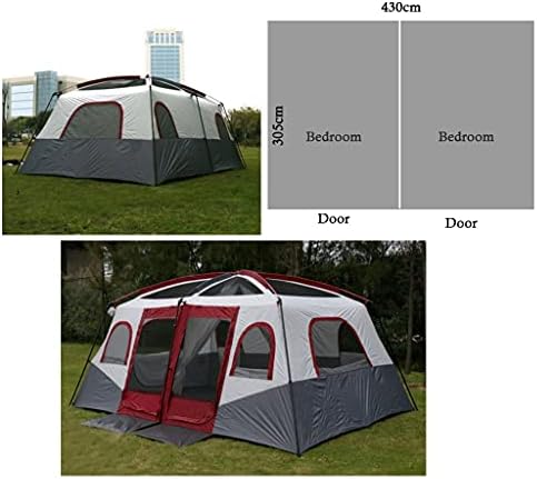YXCKG Tent-8-Person-Camping-Tents, 2 Bedroom Family Tent Camping Tents & Shelters Large Tent 12 Person Outdoor Tents，Double Layer, Divided Curtain for Separated Room, Festival Essential 100% - Image 4