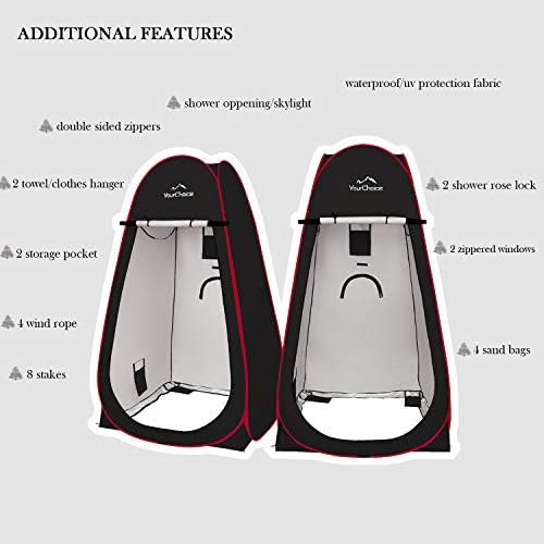 Your Choice Pop Up Shower Tent 47.2" Wx74.8/82.7" H Privacy Changing Tent - Image 6