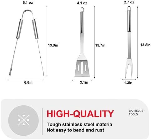 BBQ Grill BBQ Accessories, Stainless Steel Grill Tools Grilling Accessories Grill Set Barbecue Grill Accessories for Outdoor Grill, BBQ Tools Grill Utensils Grilling Tools - Image 6