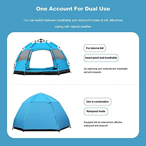 Ergocar Camping Tent 210T PU Cloth Waterproof Windproof Dome Tent, 3 to 4 Man Ultraligh Ventilated Pop up Tent for Family, Hiking, Backpacking & Fishing - Image 5