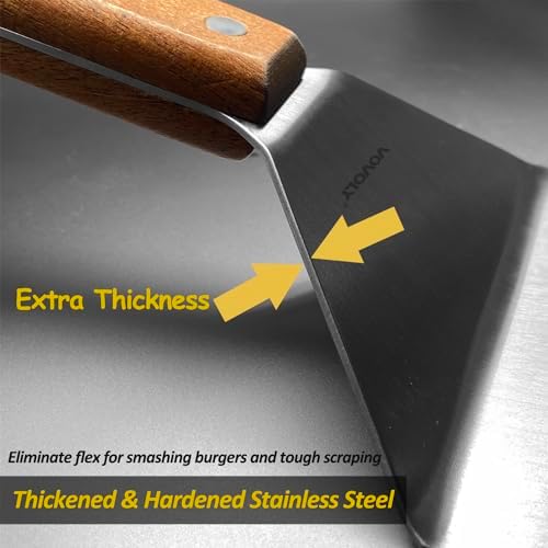 Stainless Steel Spatula Set, Grill Spatula Set with Full Tang Handle & Beveled Edges, Long Wide Spatula for Cast Iron Griddle BBQ Flat Top Grill, Pancake Turner, Smash Burgers Metal Flipper - Image 5