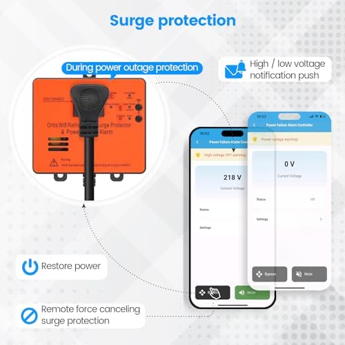 Wi-Fi Smart Power Failure Alarm with Surge Protector, Remotely Monitor and Control Your Refrigerator Via App, Ensuring The Safety of Refrigerator and Food Stored Inside - Image 4
