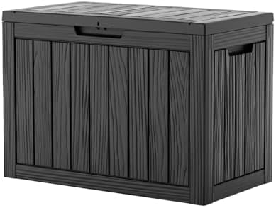 EasyUp 55 Gal Waterproof Resin Outdoor Storage Box UV Resistant Deck Box by EASYUP