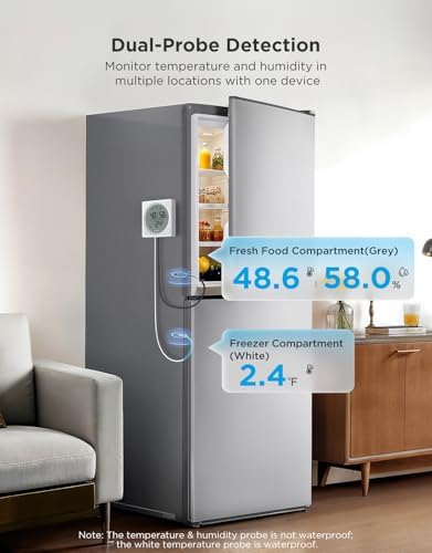 GoveeLife 2.0 Refrigerator Thermometer Dual Probes with LCD, 1-Pack - Image 2