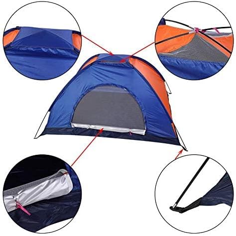 1 2 Person Three Defense Fabric Outdoor Tent for Camping Backpacking with Door and Window.(Blue+Orange) - Image 2