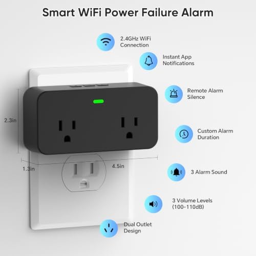 WiFi Power Failure Alarm with Tuya APP Alert for Freezer, GFCI Trip - Image 5