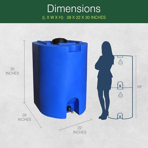 WaterPrepared 55 Gal Stackable Design Utility Water Tank with Large Cap (4 Pack) - Image 3
