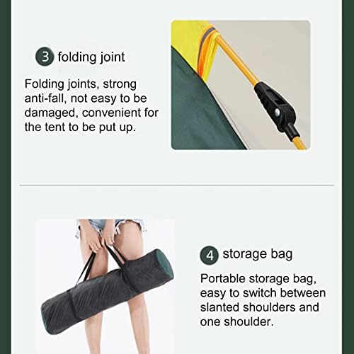 Camping Tent Family Dome Tent Waterproof Windproof Instant Pop-Up Tent for Camp Backpacking Hiking Outdoor Lightweight,Canvas Bell Tent with Carry Bag & Nail,C - Image 7