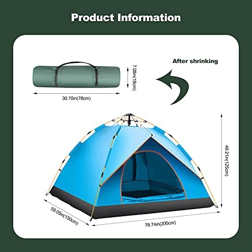 Ergocar Camping Tent 210T Oxford Cloth Waterproof Windproof Dome Adults Tent, 2-4 Man Ultraligh Ventilated 2 Doors & 2 Windows Pop up Tent for Family Long Trip, Hiking & Fishing - Image 7