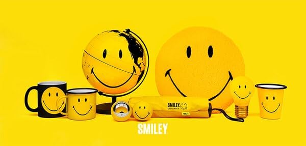Suck UK Smiley Enamel Tea Mug - Coffee Cup - Camping Gear - Vintage Metal Camping Cup - Outdoor Camper Gift - Coffee Gifts for Men - Retro Enamelware - Stocking Stuffers Mug - Smiley Drinkware 12oz