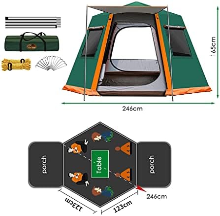 YXCKG 3-4 Person Tent - Dome Tents for Camping, Lightweight Tents Family Tents, 4 Mesh Windows Ventilation, Double Layer Instant Tent, Ideal for Camping in The Garden Beach (Color : Green) - Image 6