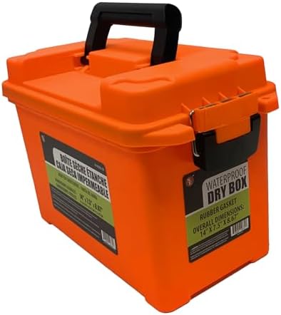 SE Waterproof Dry Box with Detachable Lid – 14" x 7.5" x 8.67" Orange Storage Case with Rubber Gasket Seal, Snap Closures & Handle for Camping, Boating, Fishing Gear & Outdoor Protection - 87466DBL-OR - Image 3