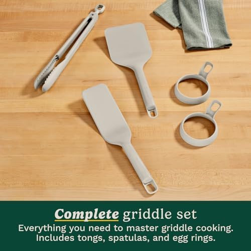 Cuisinart 5-Piece Nylon Griddle Tool Set with Spatula, Griddle Spatula, Locking Tongs & 2 Silicone Egg Rings, Flat Top Grill Accessories for Electric Grills, Great for BBQ, Tailgating, Camping - Image 2