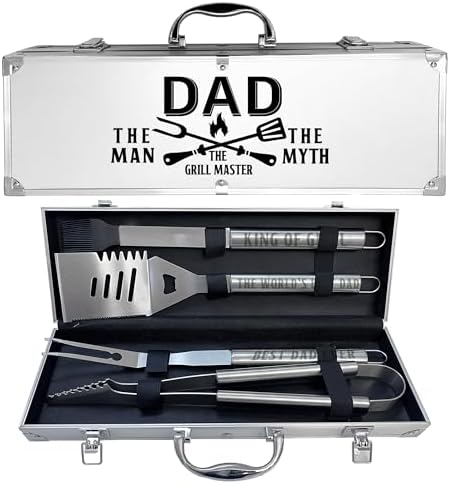 Dad Gifts, Dad Gifts from Daughter Son Fathers Day Heavy Duty Grilling Accessories Kit for Backyard BBQ, Birthday Present for Him Thick Stainless Steel Grill Utensils with Non-Slip Handle Tool Grill by JNDJE