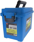 SE Waterproof Dry Box with Detachable Lid – 14" x 7.5" x 8.67" Blue Storage Case with Rubber Gasket Seal, Snap Closures & Handle for Camping, Boating, Fishing Gear & Outdoor Protection by SE