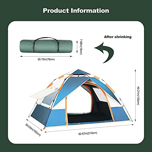 Ergocar Camping Tent 210T Oxford Cloth Waterproof Windproof Dome Adults Tent, 2-4 Man Ultraligh Ventilated 2 Doors & 2 Windows Pop up Tent for Family Long Trip, Hiking & Fishing - Image 7