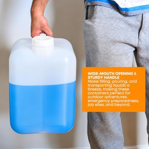 FastRack 5 Gallon Hedpak with Cap (Pack of 2) | BPA-free, Food-Grade, and Leak-Proof | White Water Container | Ideal for brewing, fermentation, or storage - Image 6