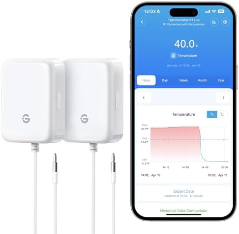 GoveeLife Bluetooth Refrigerator Thermometer Sensor with Alarm, 2-Pack by GoveeLife