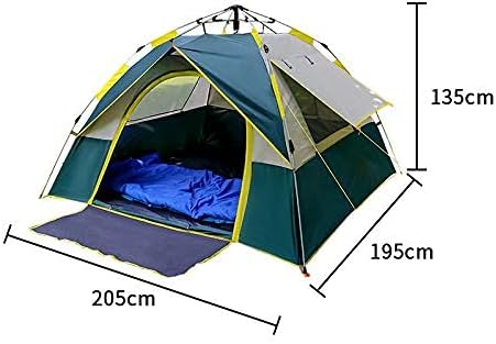 Shengyuan 3-4 People Outdoor Tent Automatic Speed Open Beach Tent Camping Fake Double Sunscreen Tent (Green Gray) - Image 3