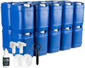 5-Gallon Stackable Water Storage Containers with Lids, Emergency Water Storage Kit Including Spigots and Water Preserver Bottles, 100 Gallons by SaratogaFarms