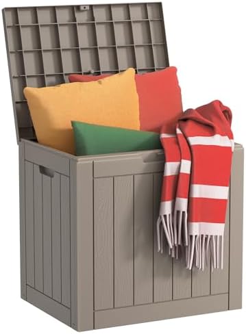 EasyUp 39 Gal Waterproof Outdoor Storage Box Resin Deck Box by EASYUP