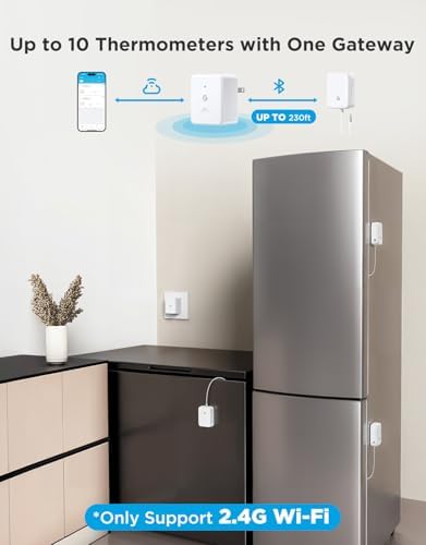 GoveeLife WiFi Refrigerator Thermometer Sensor with Alarm, 1-Pack & Gateway - Image 3