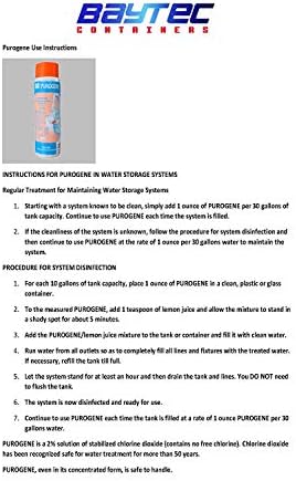 BayTec 16oz Purogene Drinking Water Treatment and Water System Sanitizer. in Water Sanitizes and Water Storage Systems, Provides for Long-Term Storage of Drinking Water - Image 5