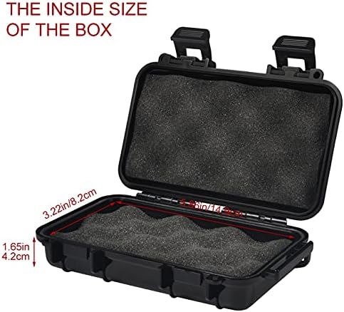 Dry Storage Box, Shockproof Waterproof Box Storage Case Waterproof Plastic Box Container with 2 U‑Shape Buckle, Plastic Storage Container for Cameras, Phones, Camping, Fishing, Hiking(Small-Black) - Image 2